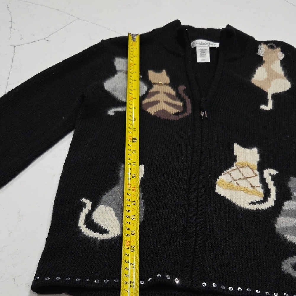 Coldwater Creek Black Sweater with Cat Design - Picture 10 of 10